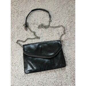 Hobo Daria Black Leather Crossbody Clutch Convertible Wristlet Purse Bag